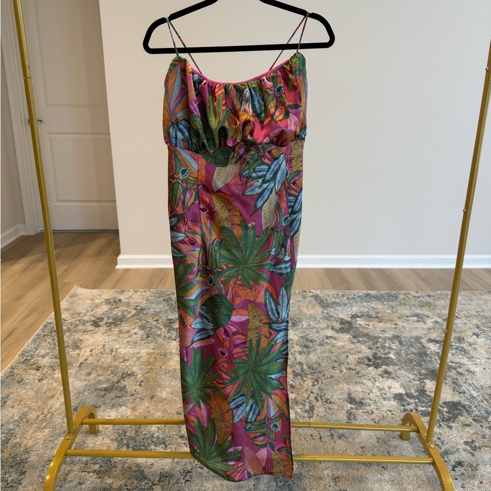 H&M Divided Pink Tropical Print Dress - NWT; Size XXL